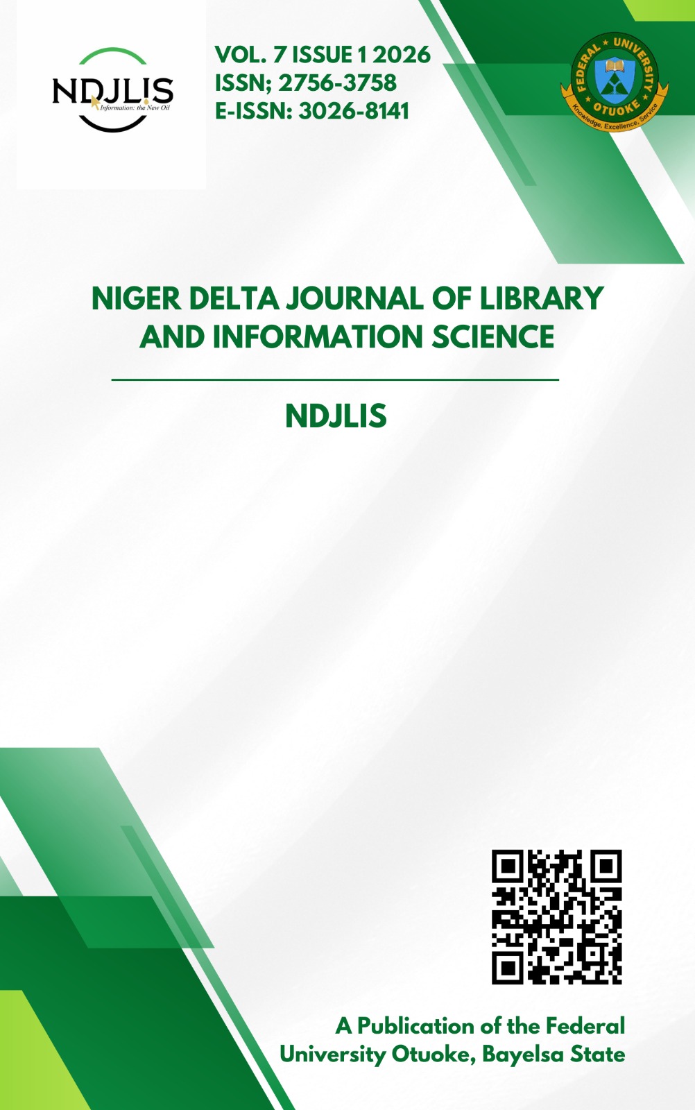 					View Vol. 7 No. 1 (2026): Niger Delta Journal of Library and Information Science
				
